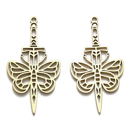 304 Stainless Steel Pendants STAS-B054-05G-1