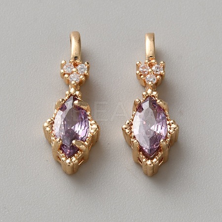 Brass Micro Pave Cubic Zirconia Pendants KK-WH0095-09E-1