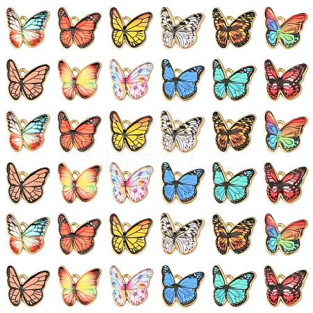 60Pcs 12 Colors Alloy Enamel Pendants FIND-CJ0011-13-1