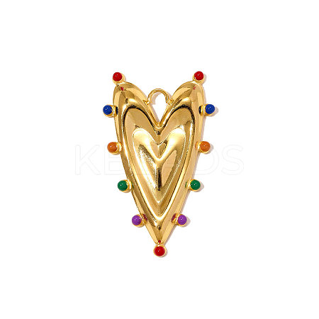 304 Stainless Steel Enamel Pendants STAS-OY010-02G-1