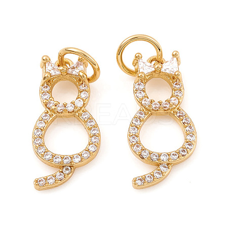 Brass Micro Pave Cubic Zirconia Charms X-ZIRC-G169-01G-1