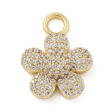 Rack Plating Brass Micro Pave Cubic Zirconia Pendants KK-A234-018G-1