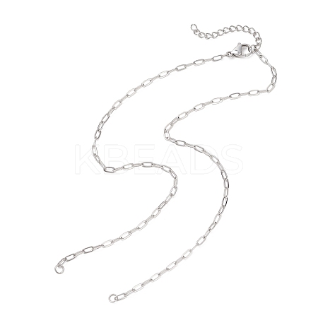 2.5MM 304 Stainless Steel Paperclip Chain Necklace Making AJEW-JB01496-01-1