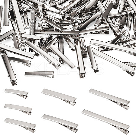 70Pcs 7 Styles Iron Flat Alligator Hair Clip Findings IFIN-TA0001-69-1