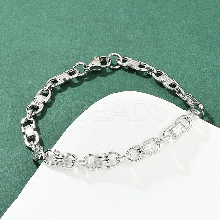 304 Stainless Steel Chain Bracelets for Women Men BJEW-Z143-28P-1