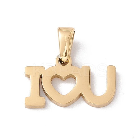 PVD Vacuum Plating Valentine's Day 304 Stainless Steel Charms STAS-G284-11G-1