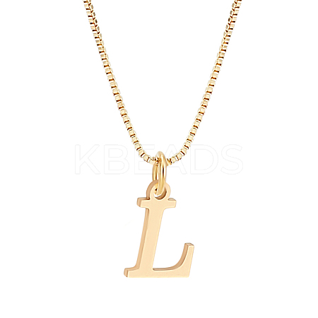 1pc 304 Stainless Steel Letter Pendant Necklaces NJEW-LP0001-38L-G-1