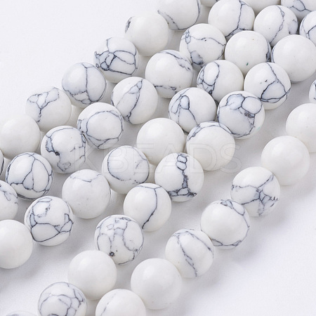 Synthetic Howlite Beads Strands G-E110-8mm-5-1