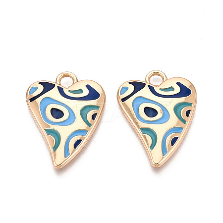 Rack Plating Alloy Enamel Pendants PALLOY-T091-15F-1