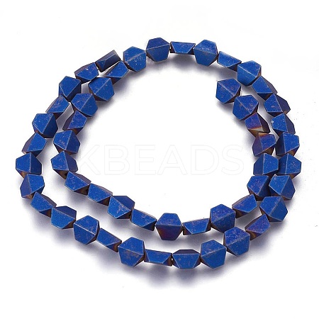 Electroplated Non-magnetic Synthetic Hematite Beads Strands G-P392-O06-1