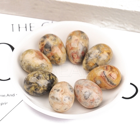 Natural Crazy Agate Egg Figurines Statues for Home Office Desktop Decoration PW-WG1DC51-30-1