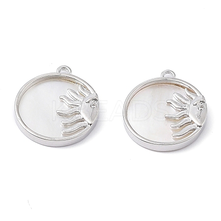 Rack Plating Brass Shell Pendants KK-A183-57P-1