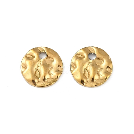 Ion Plating(IP) 304 Stainless Steel Textured Disc Charms STAS-Q336-11A-G-1