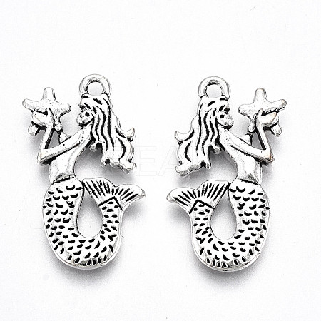 Tibetan Style Alloy Pendants X-TIBE-S323-084AS-RS-1
