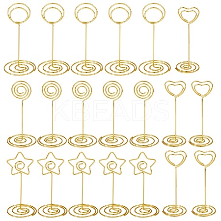 16Pcs 4 Style Carbon Steel Name Card Holder AJEW-SZ0001-78-1