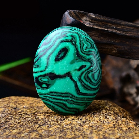Natural Malachite Oval Palm Stone Massager PW-WG63539-04-1