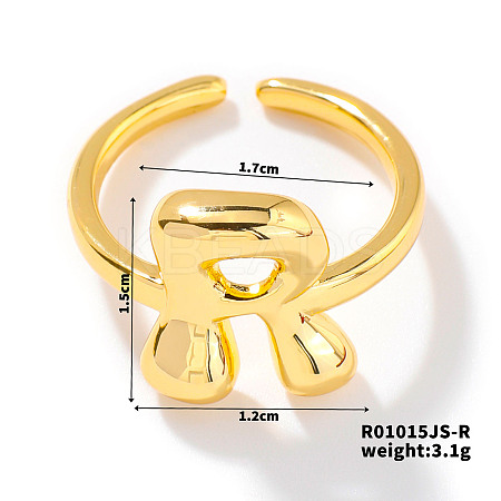 Fashionable Letter Brass Open Cuff for Women UR6840-18-1