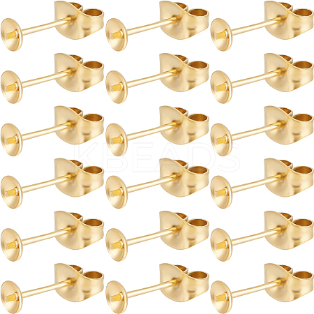 50Pcs Ion Plating(IP) 304 Stainless Steel Stud Earring Findings STAS-BBC0004-52-1