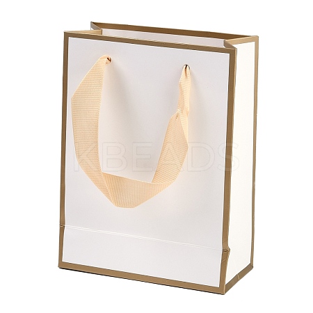 Rectangle Paper Bags with Ribbon Handles CARB-L011-01A-01-1