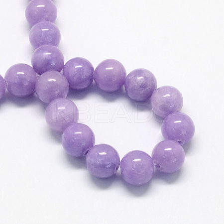 Natural Dyed Yellow Jade Gemstone Bead Strands G-R271-8mm-YXS24-1