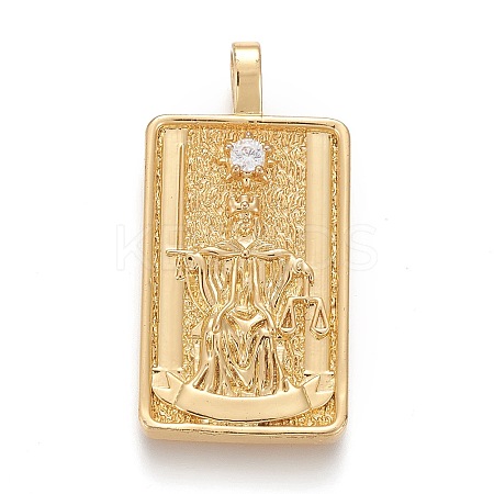 Brass Micro Pave Clear Cubic Zirconia Pendants X-ZIRC-Z004-01T-1