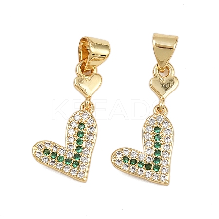 Brass Micro Pave Cubic Zirconia Pendants KK-C132-14G-1