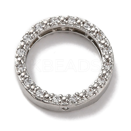 Rack Plating Brass with Cubic Zirconia Bead Frame KK-S406-09B-P-1