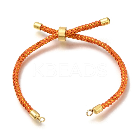 Braided Cotton Cord Slider Bracelet Making MAK-R001-01G-28-1