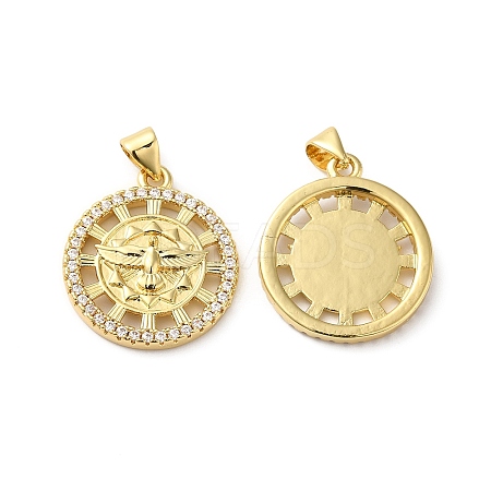 Rack Plating Brass Pave Cubic Zirconia Pendants KK-O142-10G-1