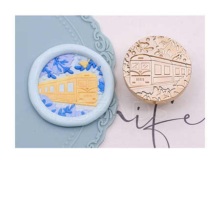Golden Tone Wax Seal Brass Stamp Head STAM-PW0005-024G-01-1