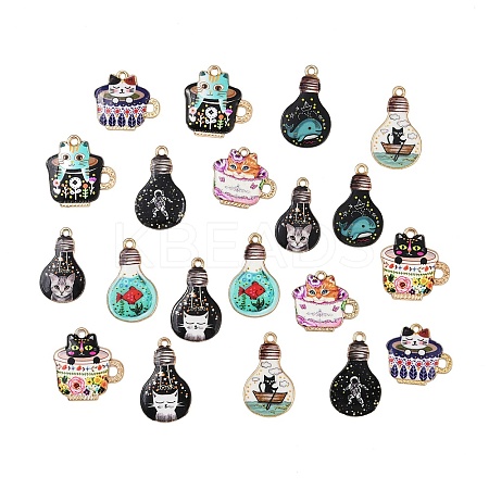 20Pcs 10 Style Alloy Enamel Pendants ENAM-SC0003-45-1