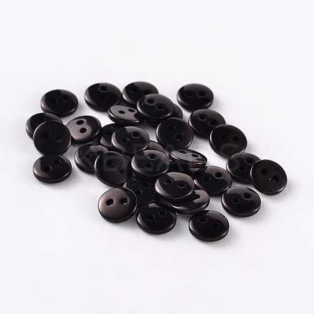 2-Hole Flat Round Resin Sewing Buttons for Costume Design BUTT-E119-24L-13-1