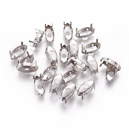 Non-Tarnish 201 Stainless Steel Sew on Prong Settings STAS-L229-02P-1