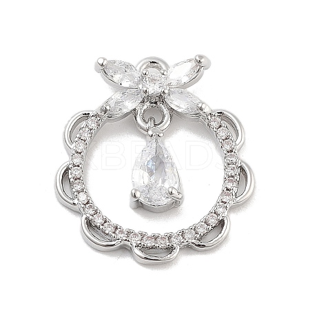 Brass Pave Clear Cubic Zirconia Pendants LS-KK-Z061-10P-1