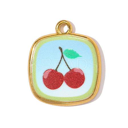 Printed 304 Stainless Steel Pendants STAS-OY002-46G-02-1