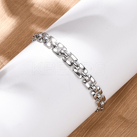 304 Stainless Steel Panther Chain Bracelets for Women BJEW-R027-07P-1