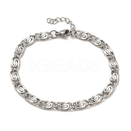 304 Stainless Steel Lumachina Chain Bracelets BJEW-C079-01C-P-1