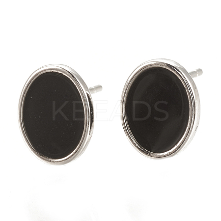 Brass Stud Earring Findings KK-S345-269A-P-1