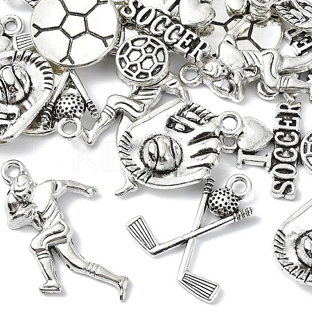 35Pcs 5 Styles Tibetan Style Zinc Alloy Pendants TIBEP-YW0001-95-1