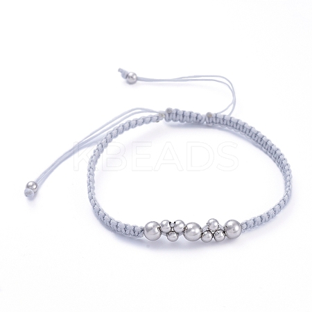 Adjustable Nylon Thread Braided Bead Bracelets BJEW-JB05289-03-1