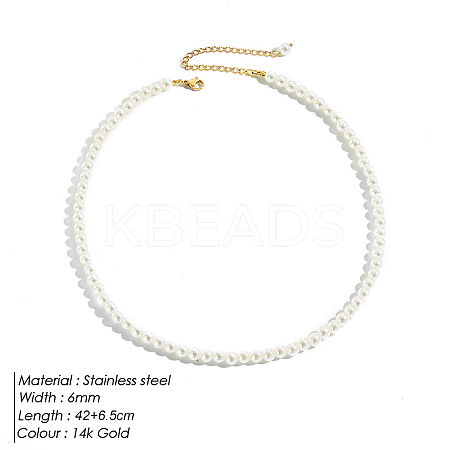 Elegant High-Quality Non-Fading Round Shell Pearl Beaded Heart Pendant Necklaces for Women VI2074-4-1