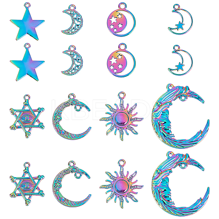 16Pcs 8 Style Alloy Pendants FIND-PH0007-27-1