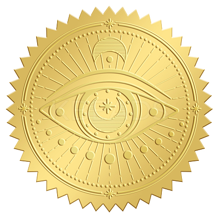 Plastic Self Adhesive Gold Foil Embossed Stickers DIY-WH0211-209-1