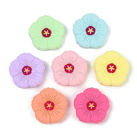 Flower Food Grade Silicone Focal Beads SIL-A011-02C-1