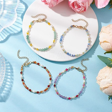 Natural Mixed Gemstone Beaded Bracelets BJEW-JB11763-1