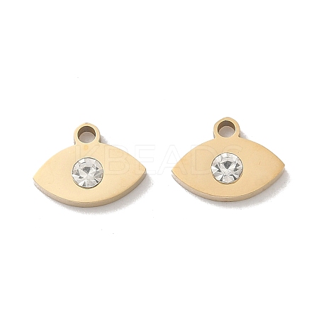 304 Stainless Steel with Rhinestone Pendants STAS-Z184-06G-1