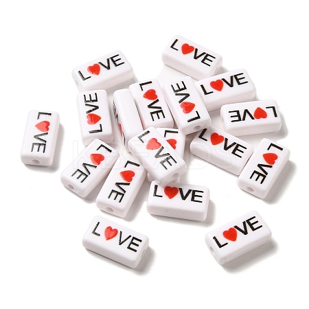 Spray Painted Opaque Acrylic Beads OACR-G029-01-1