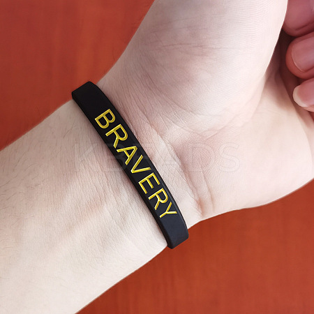 Silicone Motivational Quote Word Bangles FS-WG6454C-01-1
