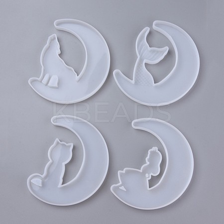 DIY Food Grade Silicone Moon Molds Sets DIY-TAC0007-35-1