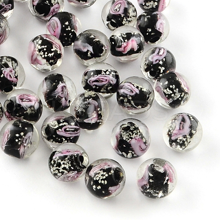 Handmade Luminous Inner Flower Lampwork Beads LAMP-R129-12mm-10-1